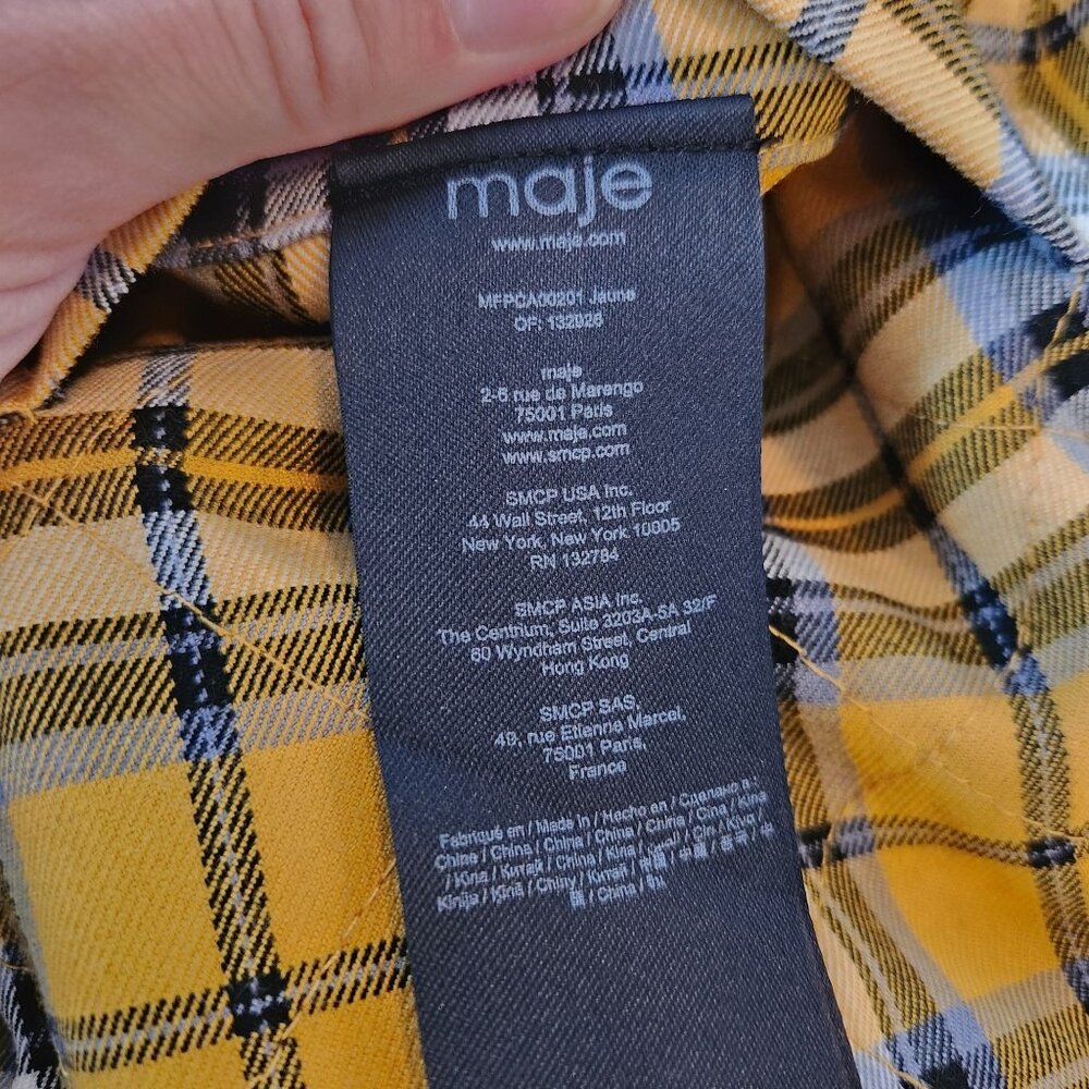 NWT Maje Mysetero Reversible Woven Cardigan Sweater Blazer Checked L (3) - Picture 13 of 15